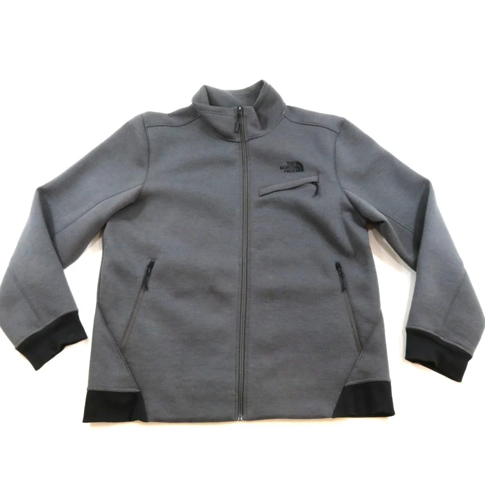 The North Face Mens Fleece Jacket Gray Zip Up Sz XL